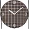 10" Black Metal Geometric Open Frame Clock with Grid Patterned Clockface